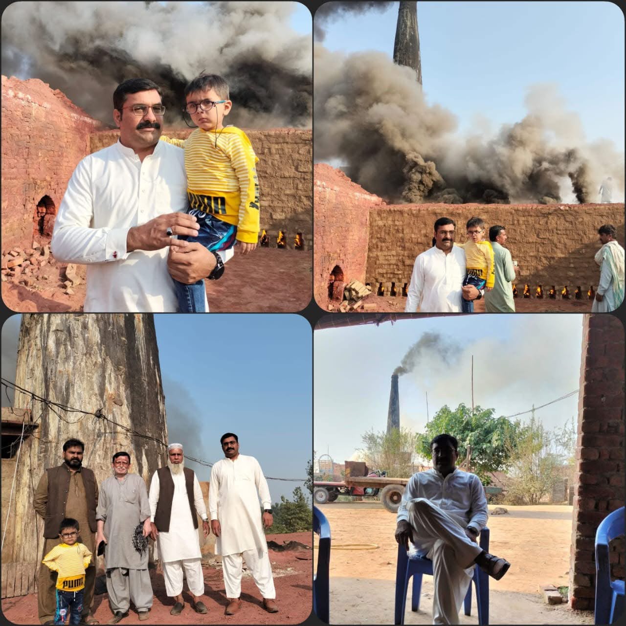 Brick kiln operations collage